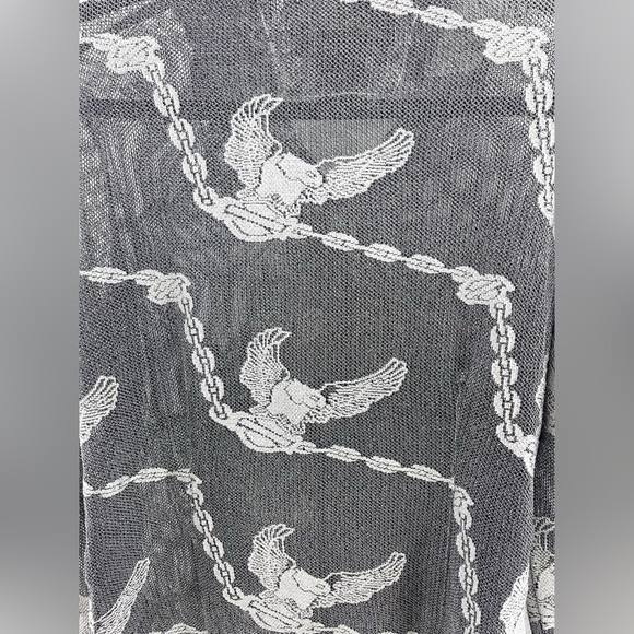 Rare Vintage 90s Silver Harley Davidson Mesh Eagle Button-Up Shirt Ladies Small - Picture 5 of 6